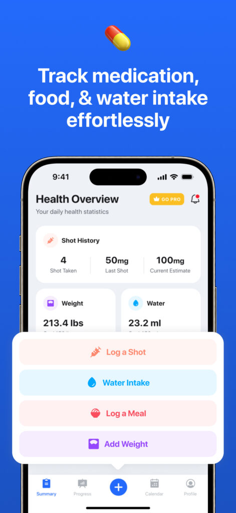 Pep GLP-1 Shot, Medication, and Habit Tracker